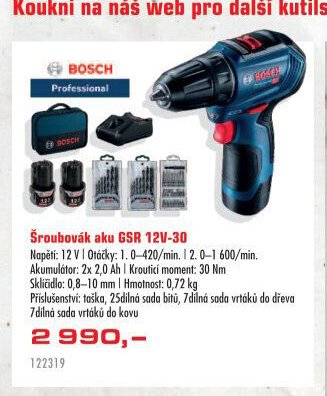 Šroubovák aku GSR 12V-30