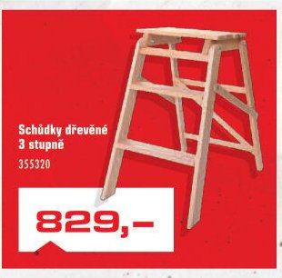 Schůdky dřevěné 3 stupně