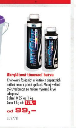 Akrylátová tónovací barva
