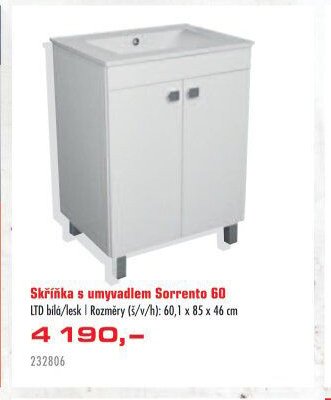Skříňka s umyvadlem Sorrento 60