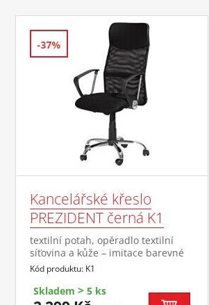 Kancelářské křeslo PREZIDENT černá K1