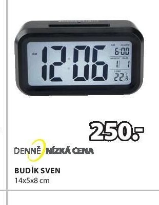 Budík SVEN 14x5x8 cm