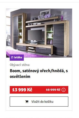 Obývací stěna Boom, saténový ořech/hnědá, s osvětlením