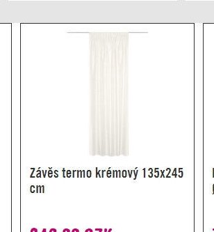 Závěs termo krémový 135x245 cm