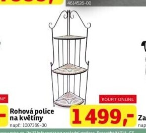 Rohová police na květiny