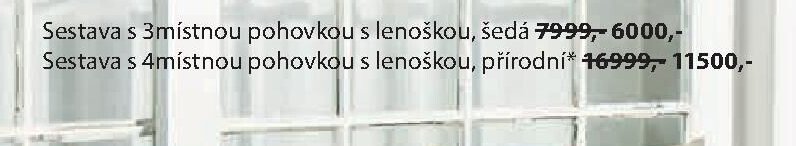 Sestava s 4místnou pohovkou s lenoškou, přírodní