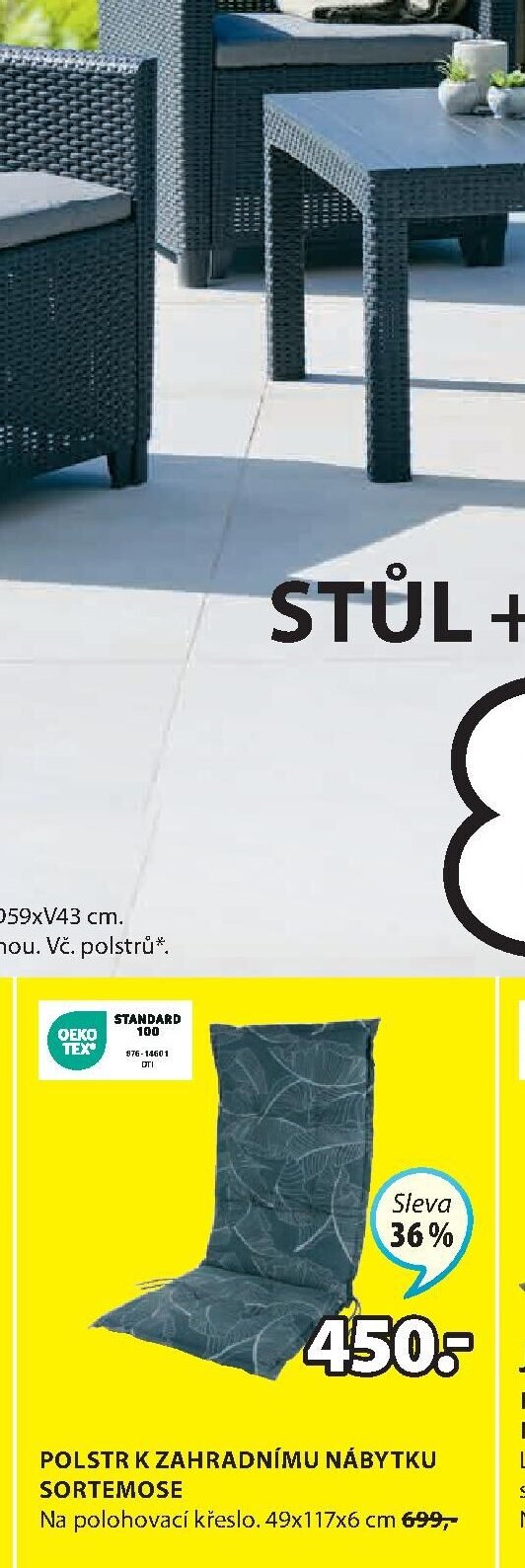 Polstr k zahradnímu nábytku SORTEMOSE