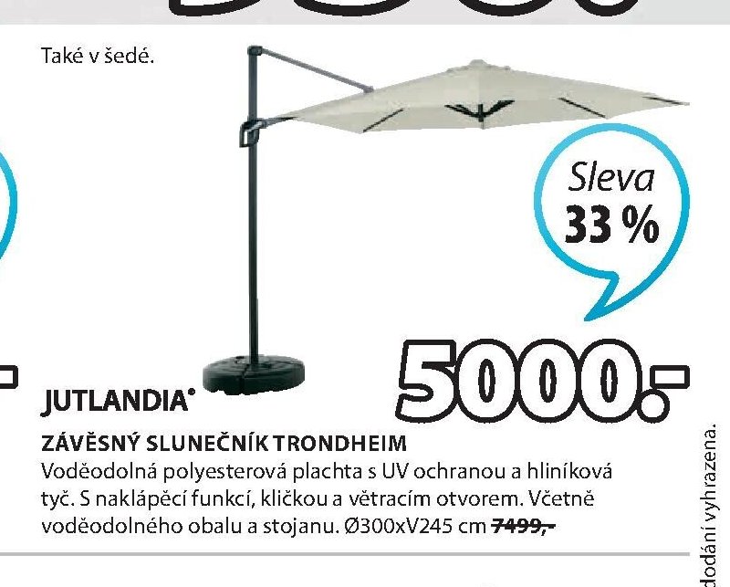 ZÁVĚSNÝ SLUNEČNÍK TRONDHEIM