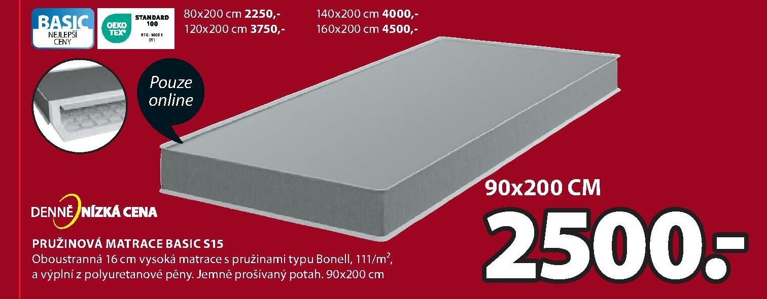 Pružinová matrace Basic S15