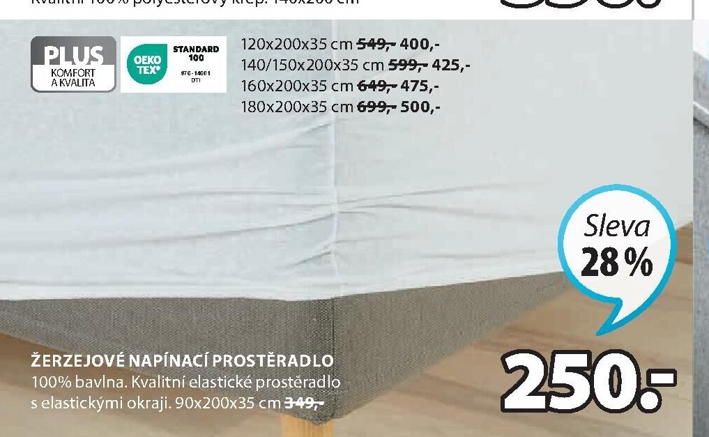 Žerzejové napínací prostěradlo