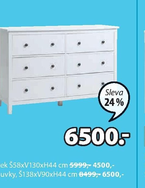 KOMODA, 3+3 ZÁSUVKY