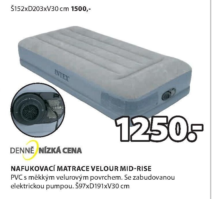 Nafukovací matrace VELOUR MID-RISE