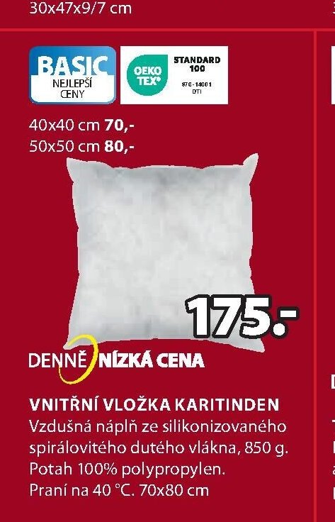 BASIC VNITŘNÍ VLOŽKA KARITINDEN
