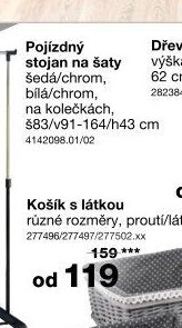 Pojízdný stojan na šaty