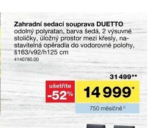 Zahradní sedací souprava DUETTO