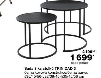 Sada 3 ks stolků TRINIDAD 3