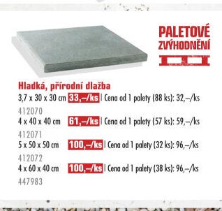 Hladká, přírodní dlažba