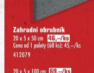 Zahradní obrubník 20 x 5 x 50 cm