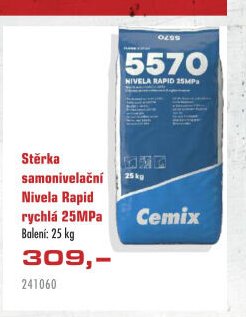 Stěrka samonivelační Nivela Rapid rychlá 25MPa Cemix