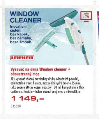 Vysavač na okna Window cleaner + oboustranný mop