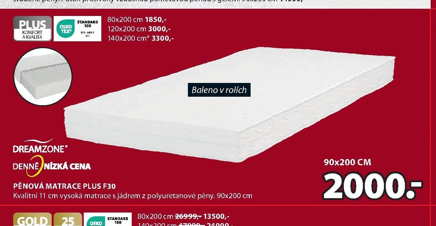 Pěnová matrace DREAMZONE PLUS F30