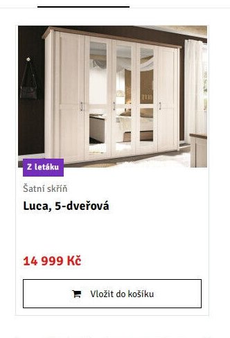 Šatní skříň Luca, 5-dveřová