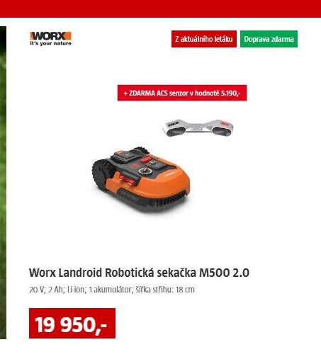 Worx Landroid Robotická sekačka M500 2.0