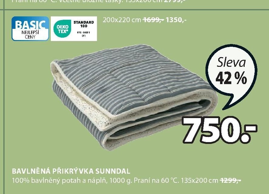 BAVLNĚNÁ PŘIKRÝVKA SUNNDAL