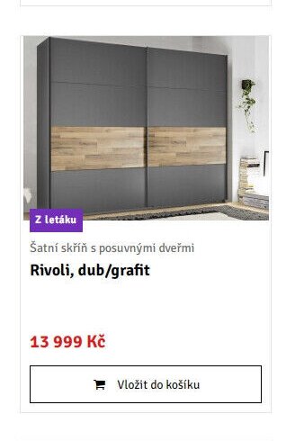 Šatní skříň s posuvnými dveřmi Rivoli, dub/grafit