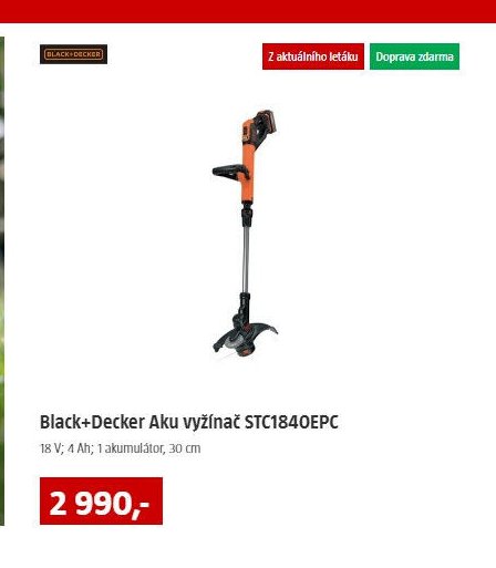 Black+Decker Aku vyžínač STC1840EPC