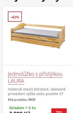 Jednolůžko s přistýlkou LAURA