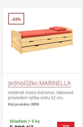 Jednolůžko MARINELLA