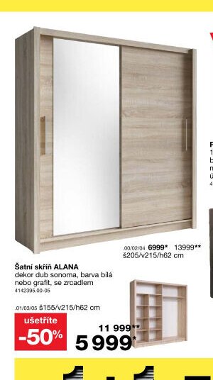 Šatní skříň ALANA