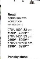Regál černá kovová konstrukce