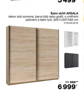 Šatní skříň ARSALA