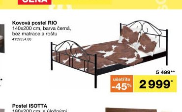 Kovová postel RIO