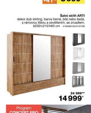 Šatní skříň ARTI