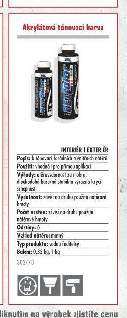 Akrylátová tónovací barva