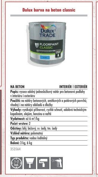 Dulux barva na beton classic