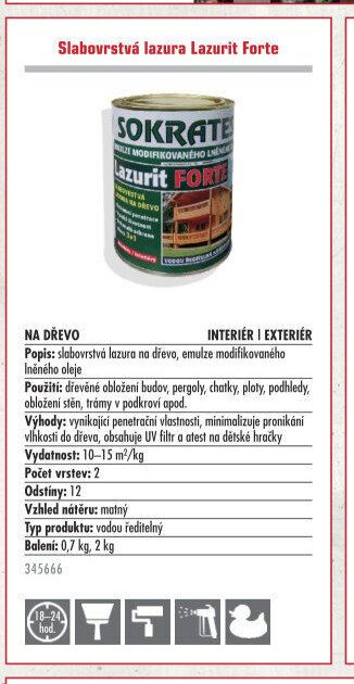 Slabovrstvá lazura Lazurit Forte