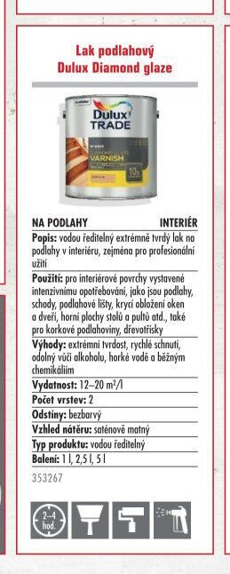 Lak podlahový Dulux Diamond glaze