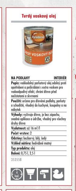 Xyladecor Tvrdý voskový olej