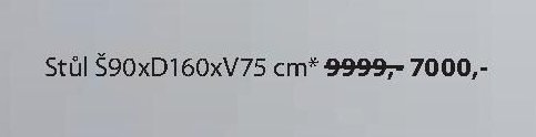 Stůl Š90xD160xV75 cm