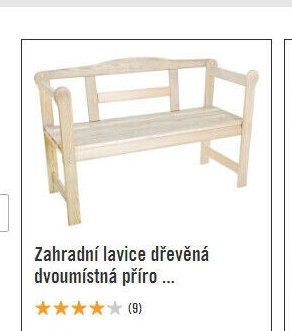 Zahradní lavice dřevěná dvoumístná přírodní
