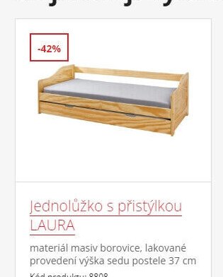 Jednolůžko s přistýlkou LAURA