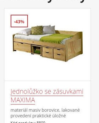 Jednolůžko se zásuvkami MAXIMA