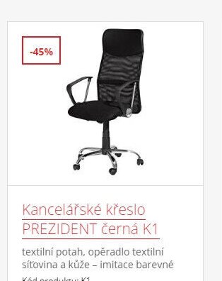 Kancelářské křeslo PREZIDENT černá K1