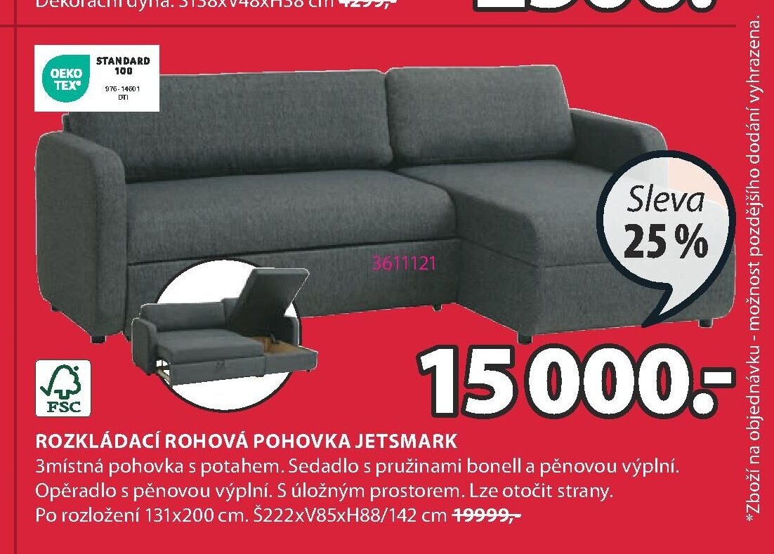 ROZKLÁDACÍ ROHOVÁ POHOVKA JETSMARK