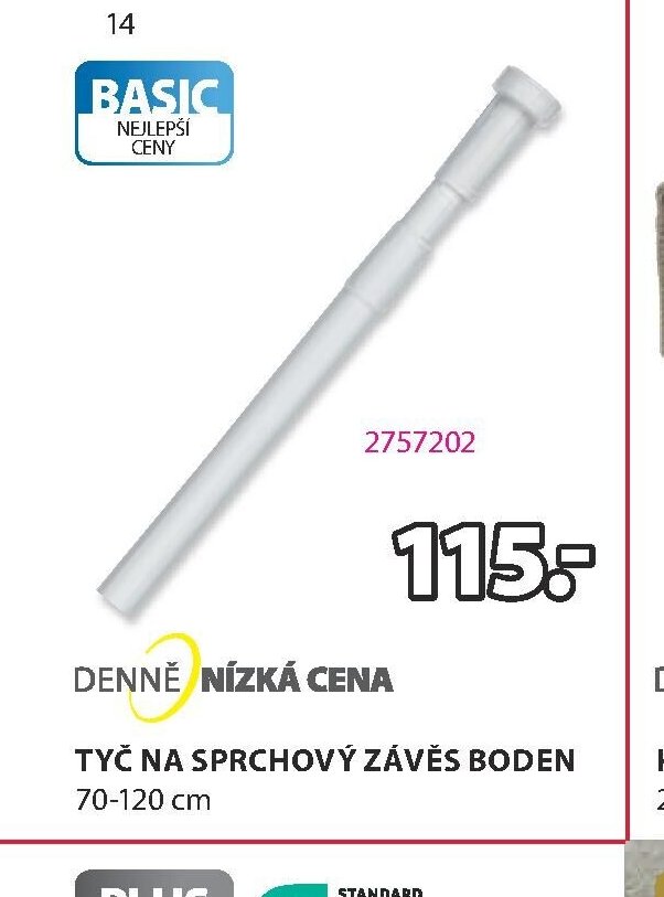 TYČ NA SPRCHOVÝ ZÁVĚS BODEN