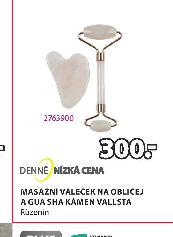 MASÁŽNÍ VÁLEČEK NA OBLIČEJ A GUA SHA KÁMEN VALLSTA